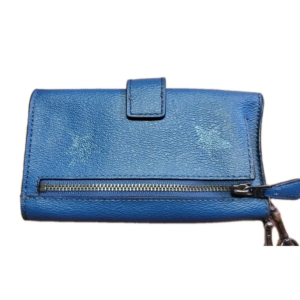 Coach Star Clutch Wallet Wristlet Blue - Picture 3 of 11